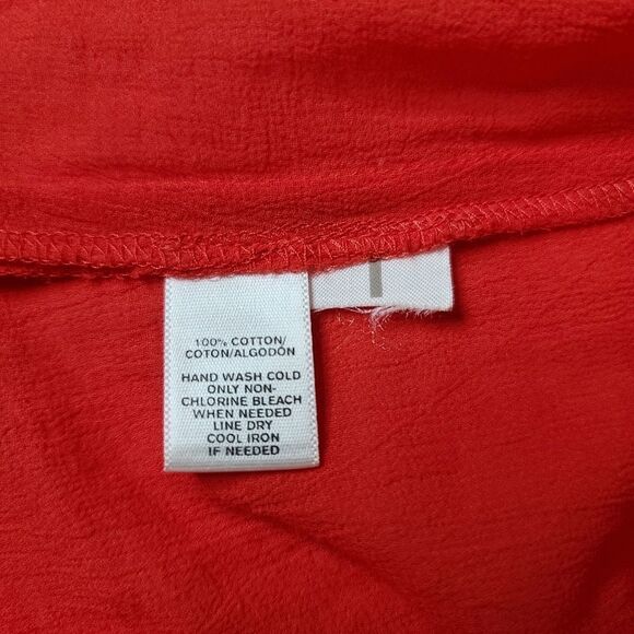 LOFT | Orange Embroidered Twisted Tassel Halter Neck Gauze Top | US XS - Picture 10 of 11